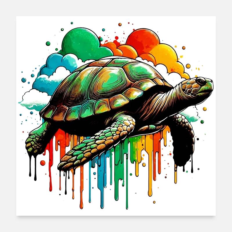 Tortue Poster 60 x 60 cm