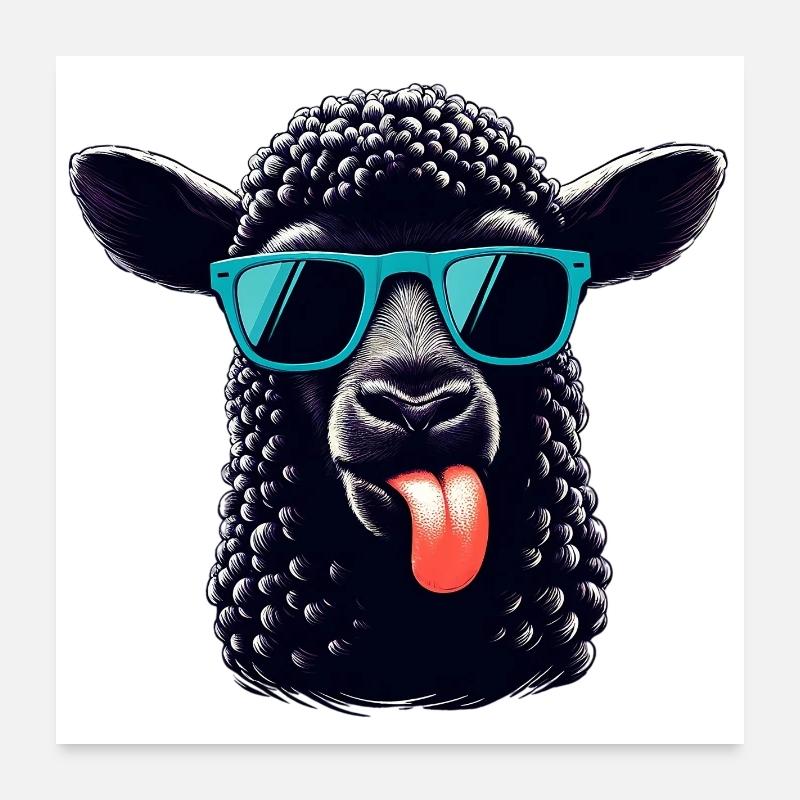 Schwarzes Schaf Poster 60x60 cm