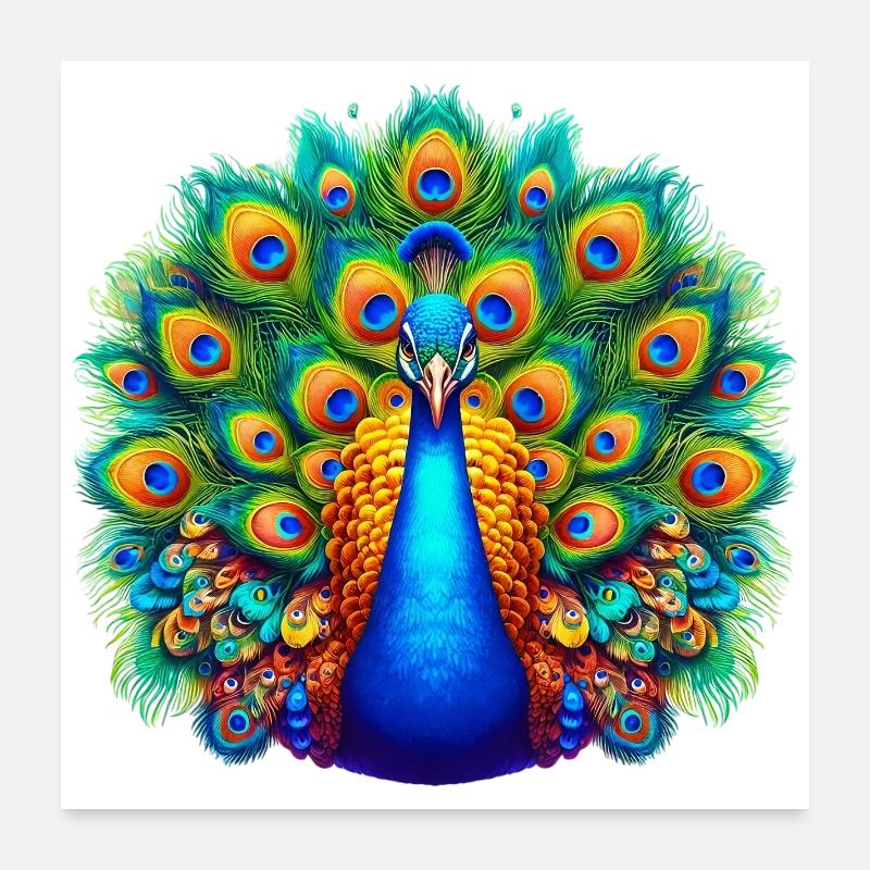 Pfau Poster 60x60 cm