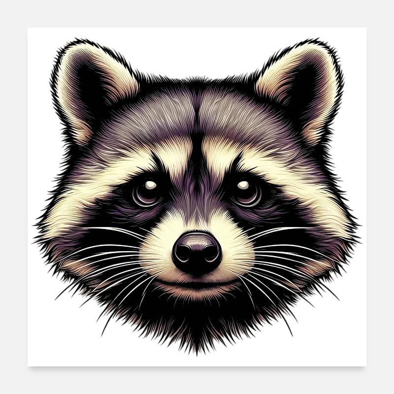 Raton laveur Poster 60 x 60 cm