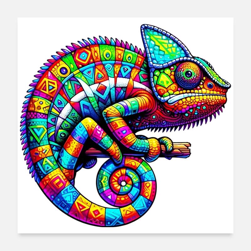 Chamäleon Poster 60x60 cm