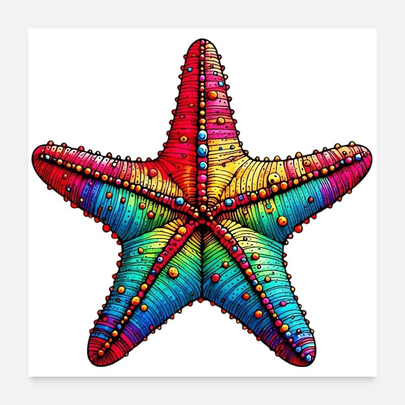 Étoile de mer Poster 60 x 60 cm