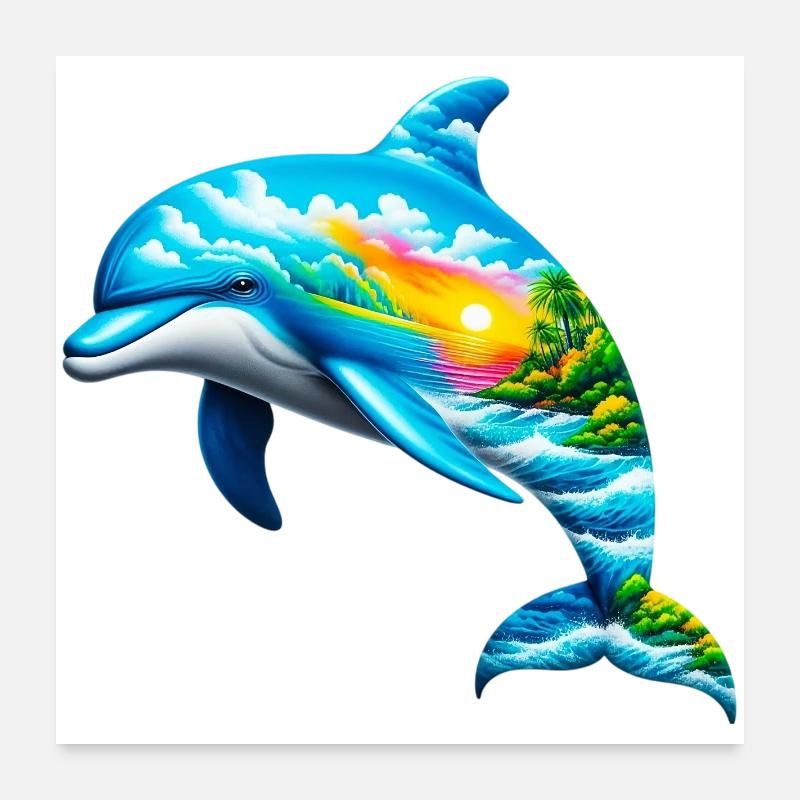 Delfin Poster 60x60 cm