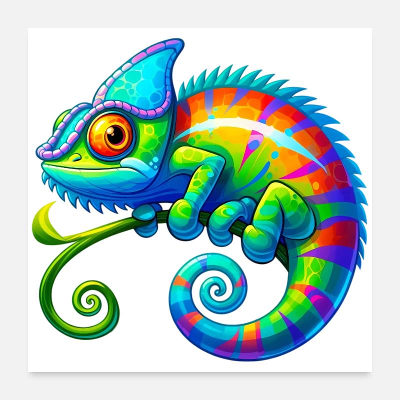 Caméléon Poster 60 x 60 cm