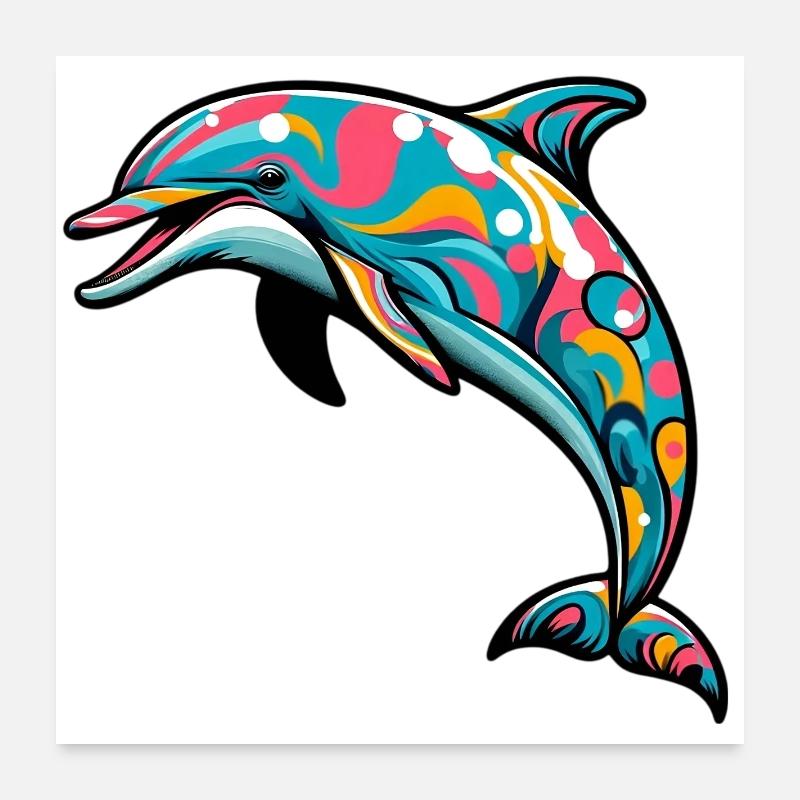 Delfin Poster 60x60 cm