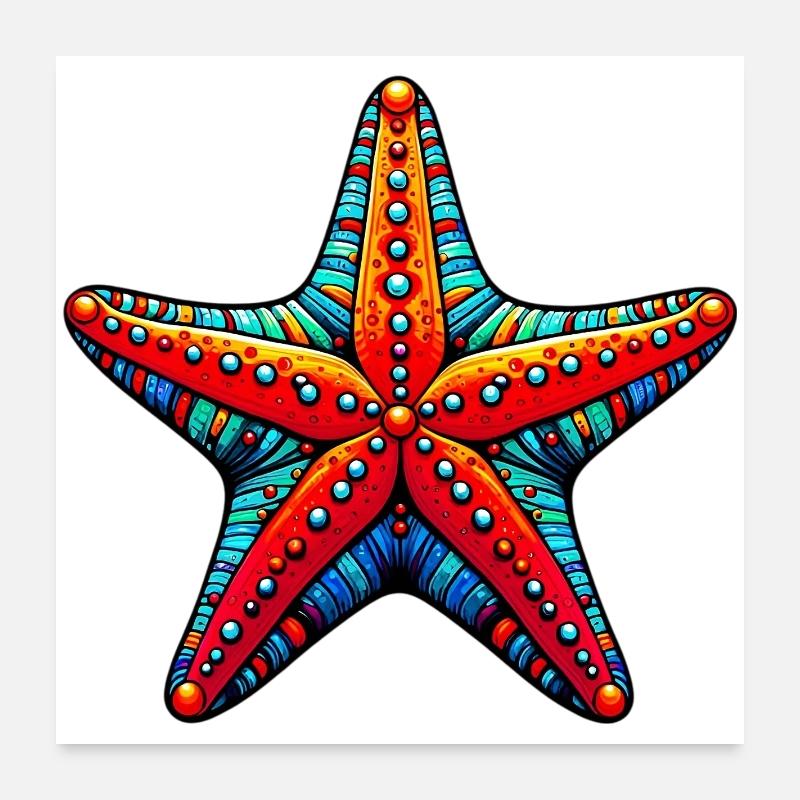 Starfish Poster 24" x 24" (60x60 cm)