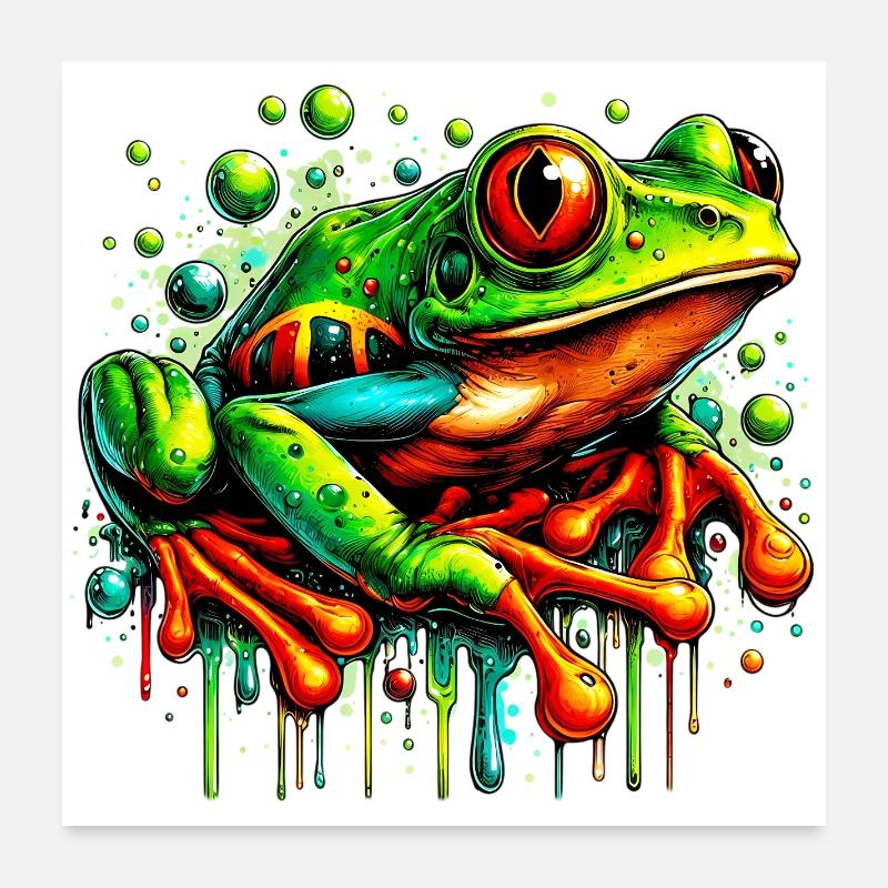 Grenouille Poster 60 x 60 cm