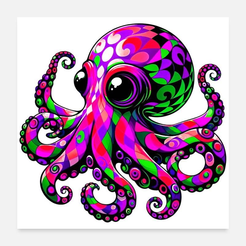 Krake Poster 60x60 cm