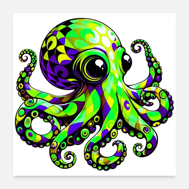 Octopus Poster 24" x 24" (60x60 cm)
