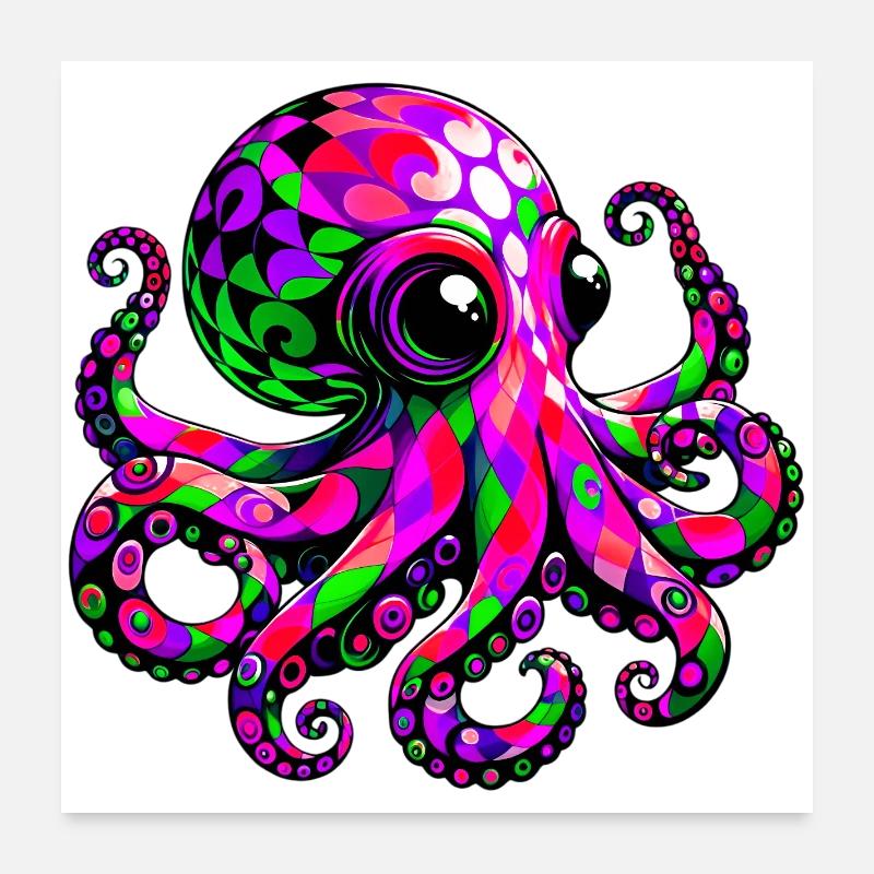 Pieuvre Poster 60 x 60 cm