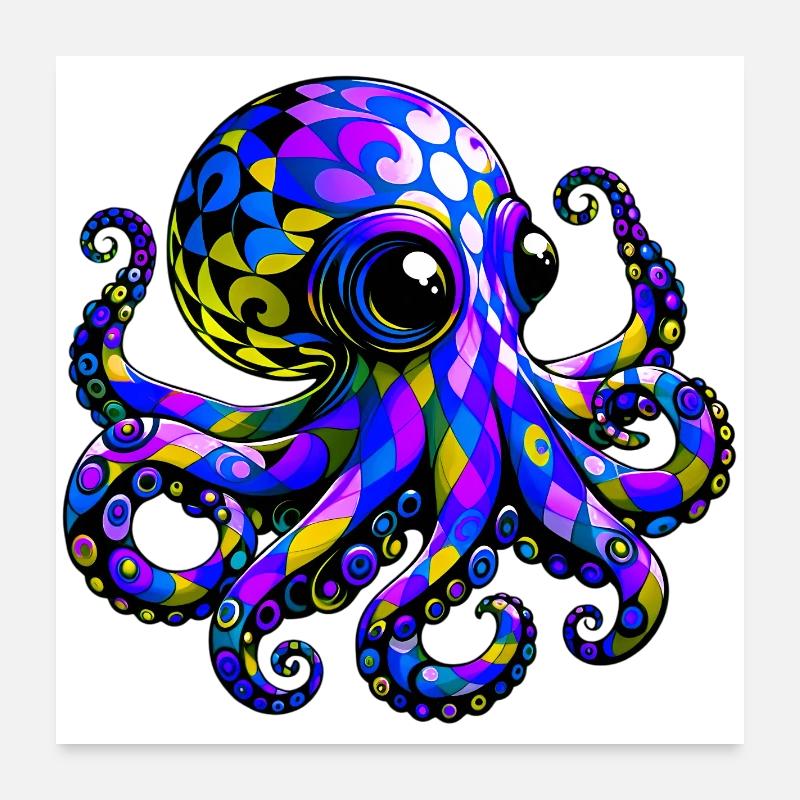 Pieuvre Poster 60 x 60 cm