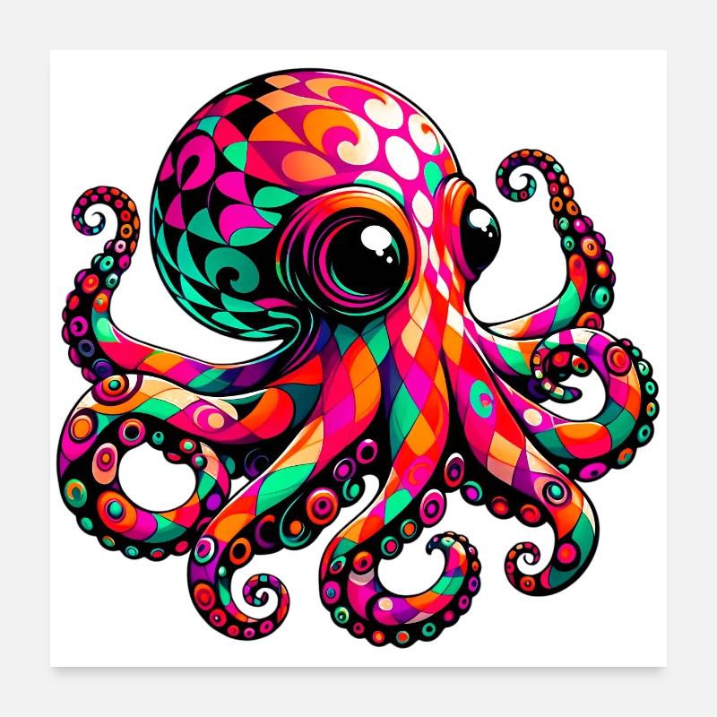 Krake Poster 60x60 cm
