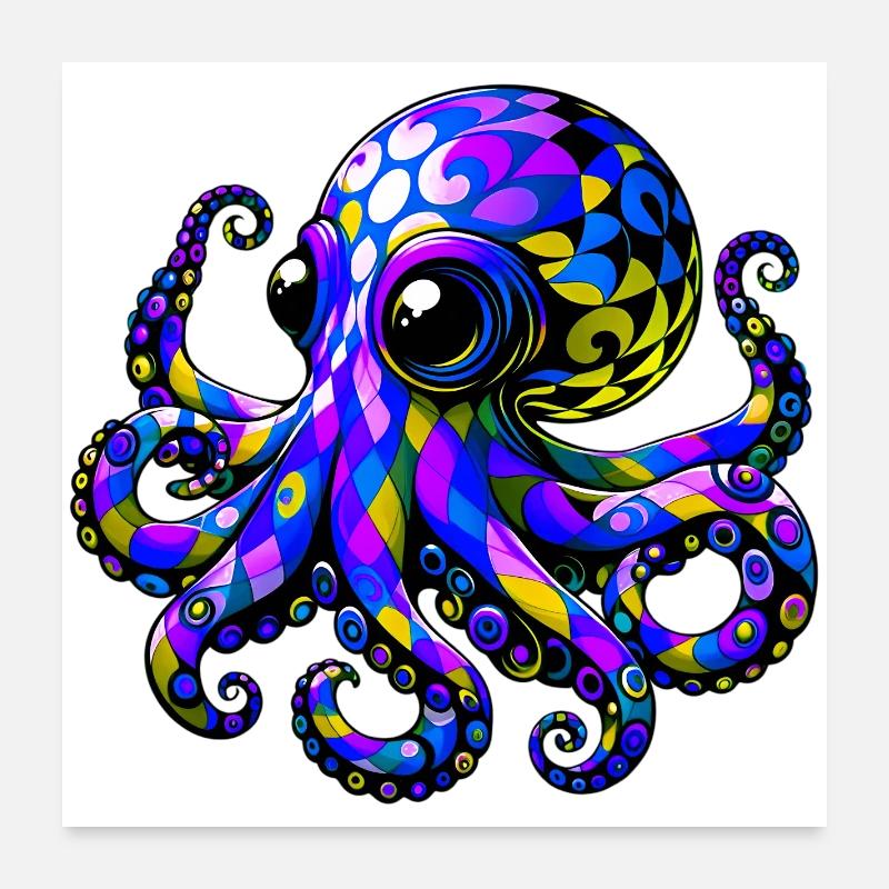 Pieuvre Poster 60 x 60 cm