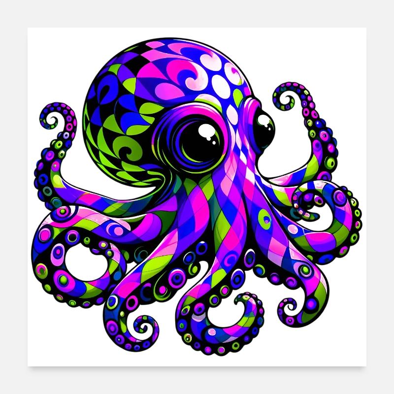 Krake Poster 60x60 cm
