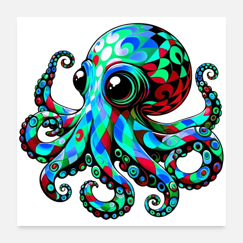 Krake Poster 60x60 cm