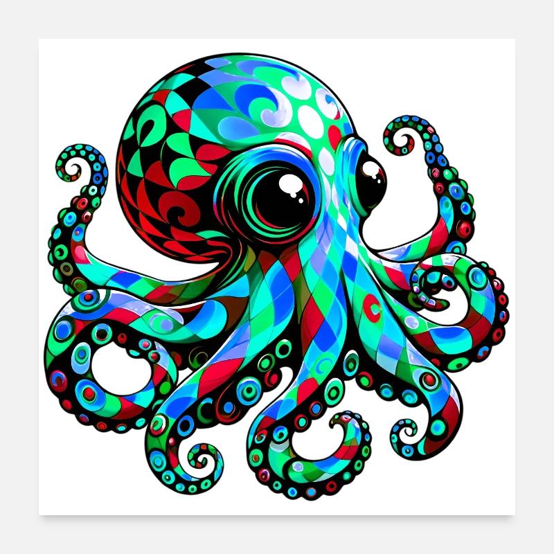 Krake Poster 60x60 cm