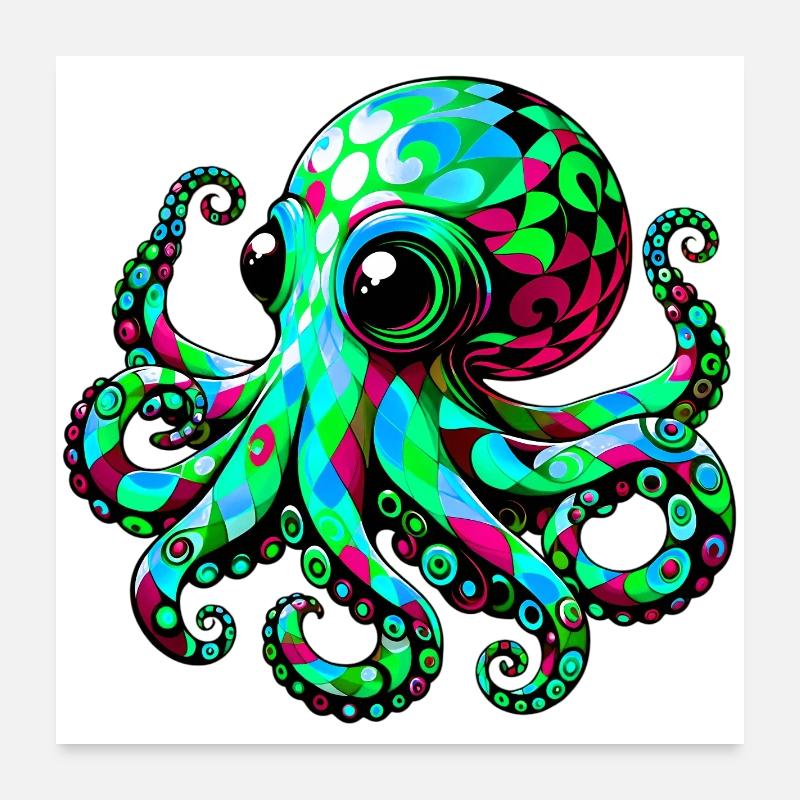 Krake Poster 60x60 cm