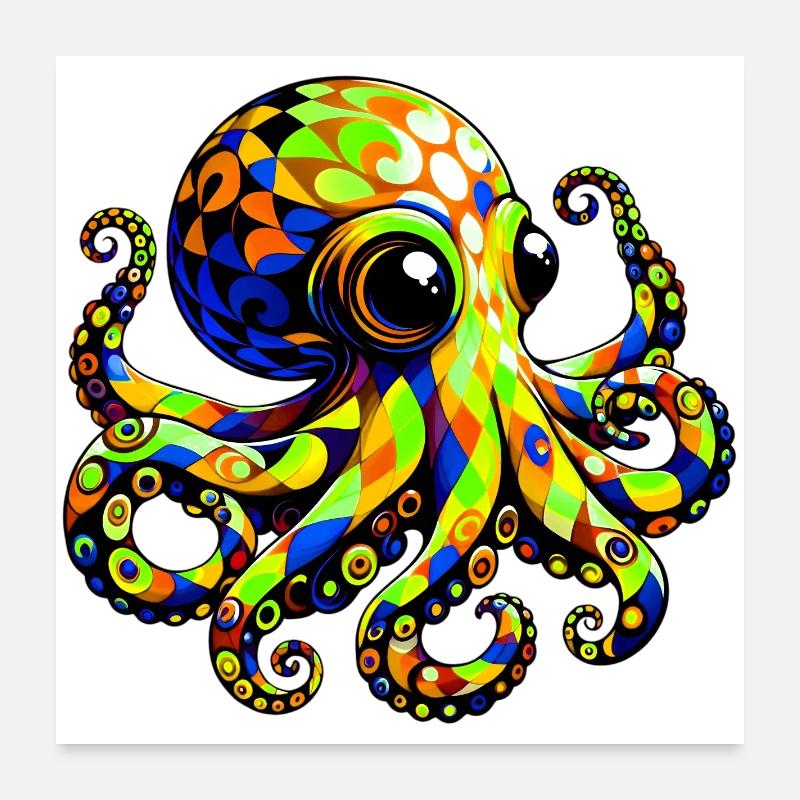 Octopus Poster 24" x 24" (60x60 cm)