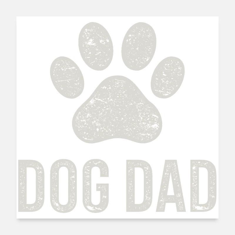 Paw Dog Daddy Footprint Poster 24" x 24" (60x60 cm)