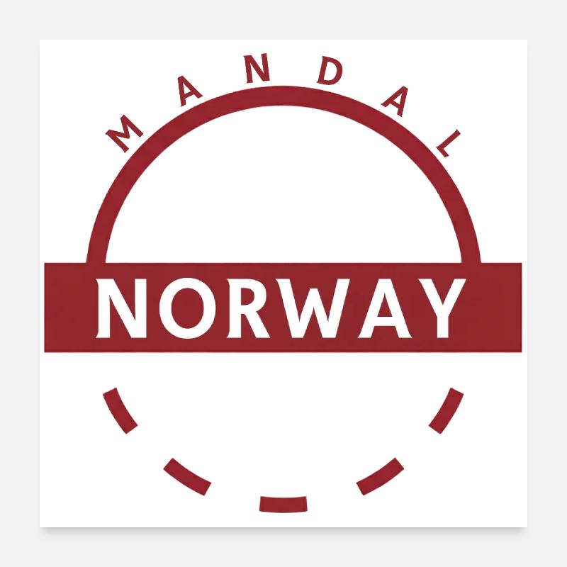 La marque Rundt de Mandal Norway Poster 60 x 60 cm
