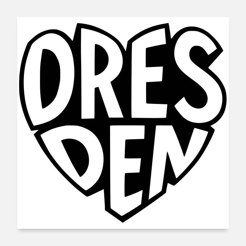 Stylishe Dresden Typo Poster 60x60 cm