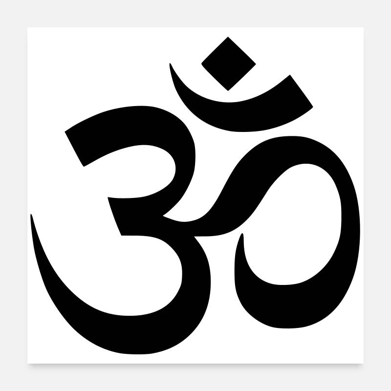 Silhouette du mantra du symbole Om Poster 60 x 60 cm