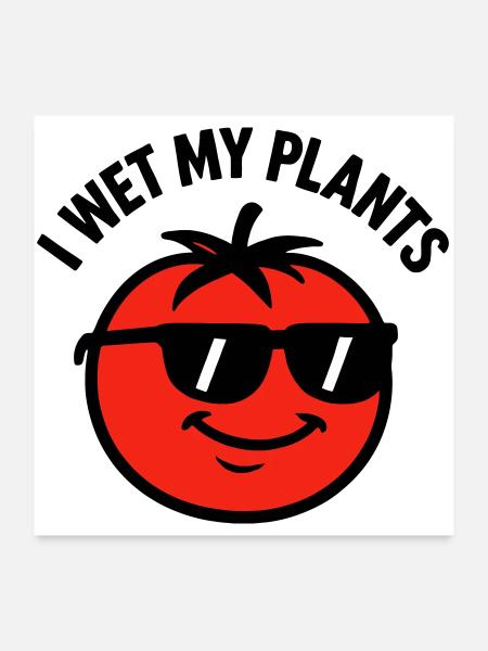 I wet my plants tomato gardening - Poster 24" x 24" (60x60 cm) - white - Front