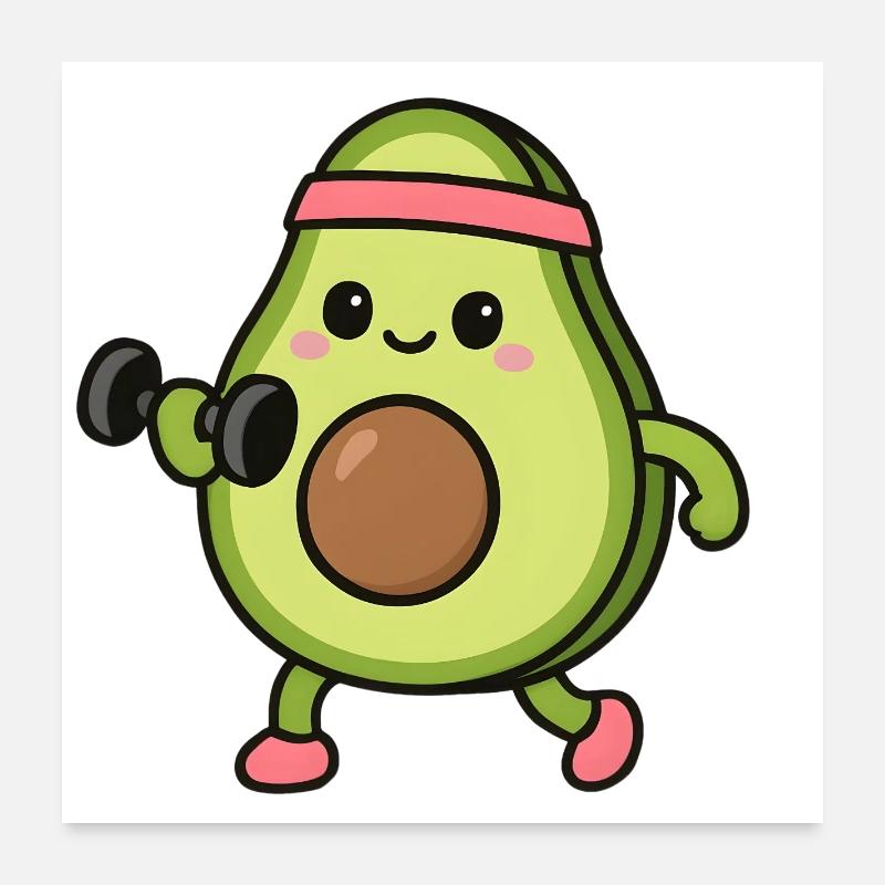 Avocat à la salle de sport Poster 60 x 60 cm