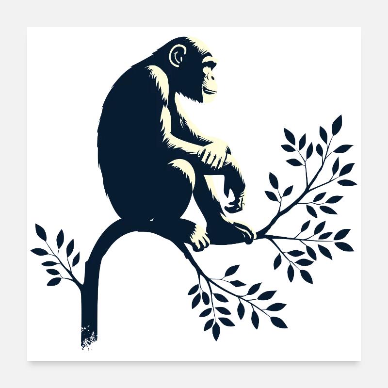 Chimpanzee Poster 24" x 24" (60x60 cm)
