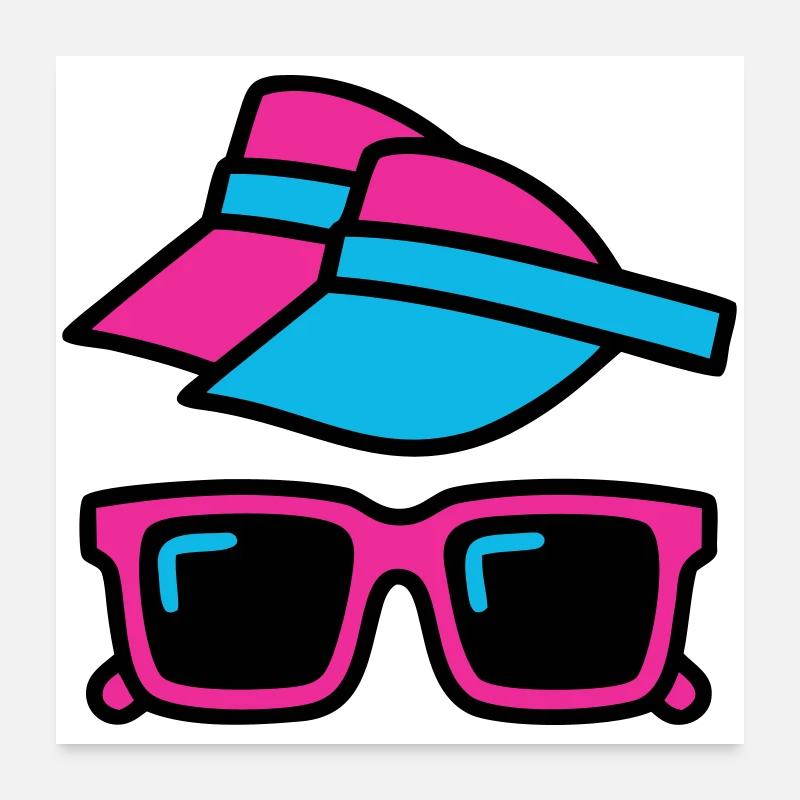 80s Sun Visor Glasses Set Poster 24" x 24" (60x60 cm)