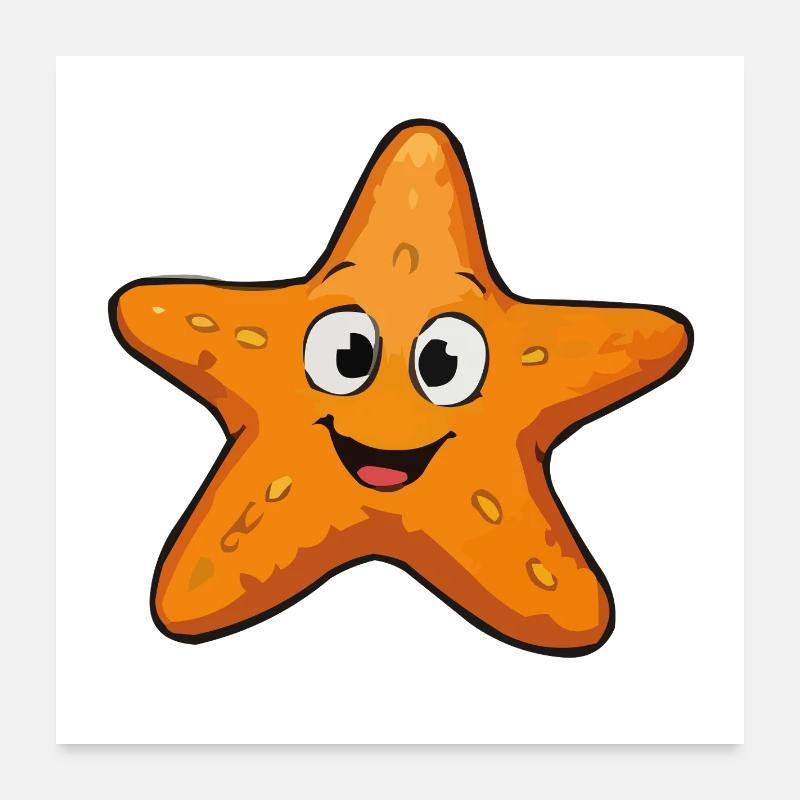 Kuscheliger Sternfisch-Star Poster 60x60 cm