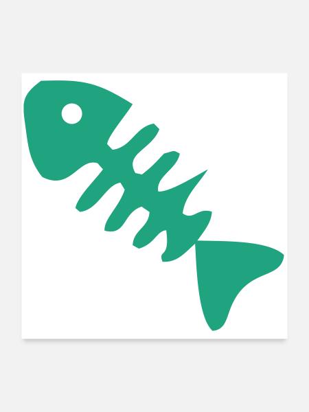 Gruene Fischgraete Icon - Poster 60x60 cm - Weiß