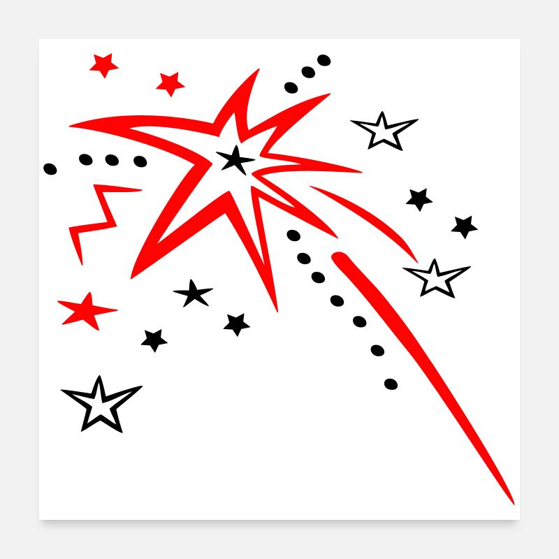 Stars, fireworks, shooting star Poster 24" x 24" (60x60 cm)