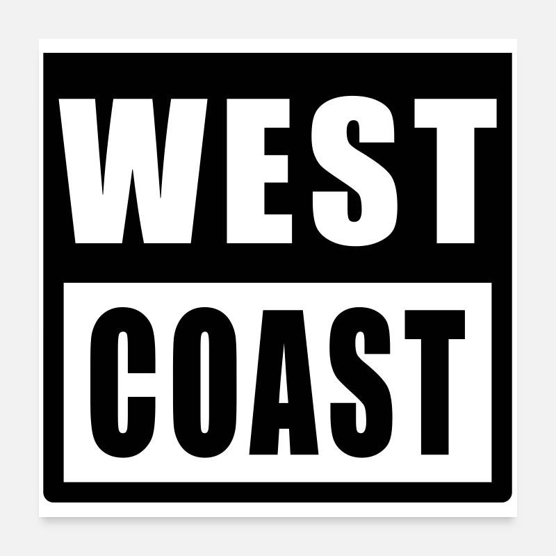 West Coast Design Hip Hop - Poster 60 x 60 cm - blanc