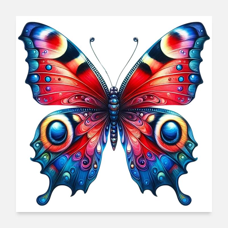 Papillon - Poster 60 x 60 cm - blanc