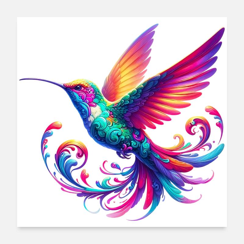 Hummingbird Poster 24" x 24" (60x60 cm)