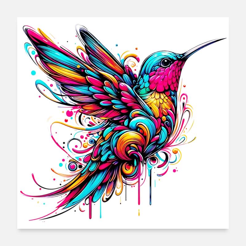 Colibri Poster 60 x 60 cm