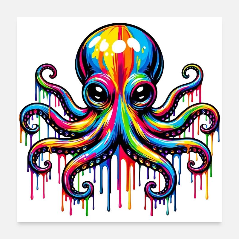 Krake Poster 60x60 cm