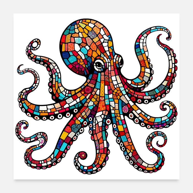 Pieuvre Poster 60 x 60 cm