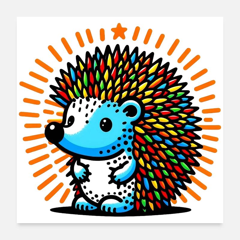 Hedgehog Poster 24" x 24" (60x60 cm)