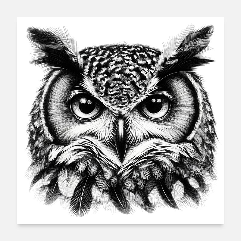 Eule Poster 60x60 cm