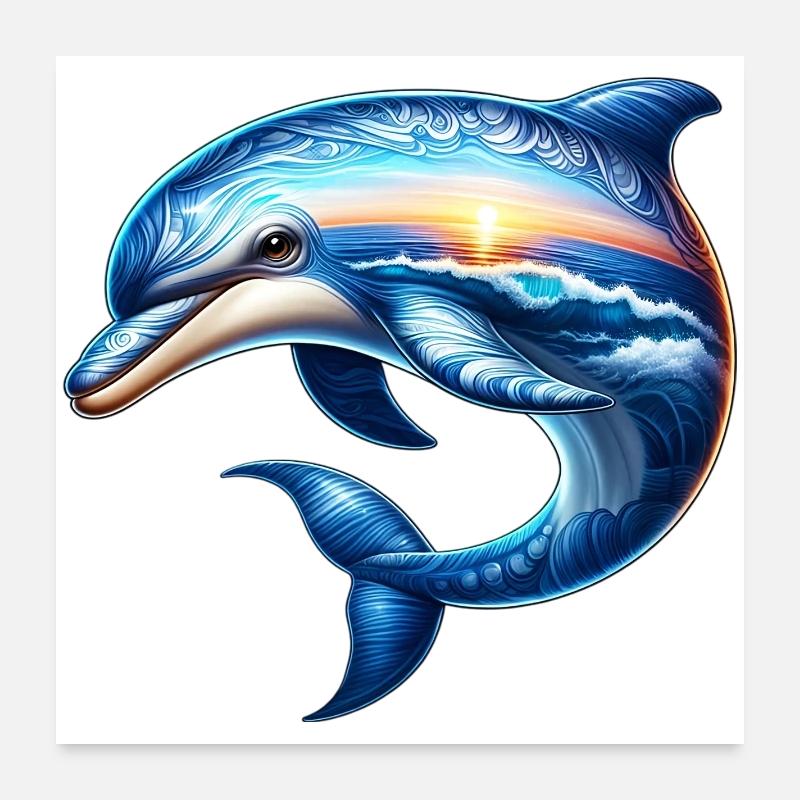 Dauphin Poster 60 x 60 cm