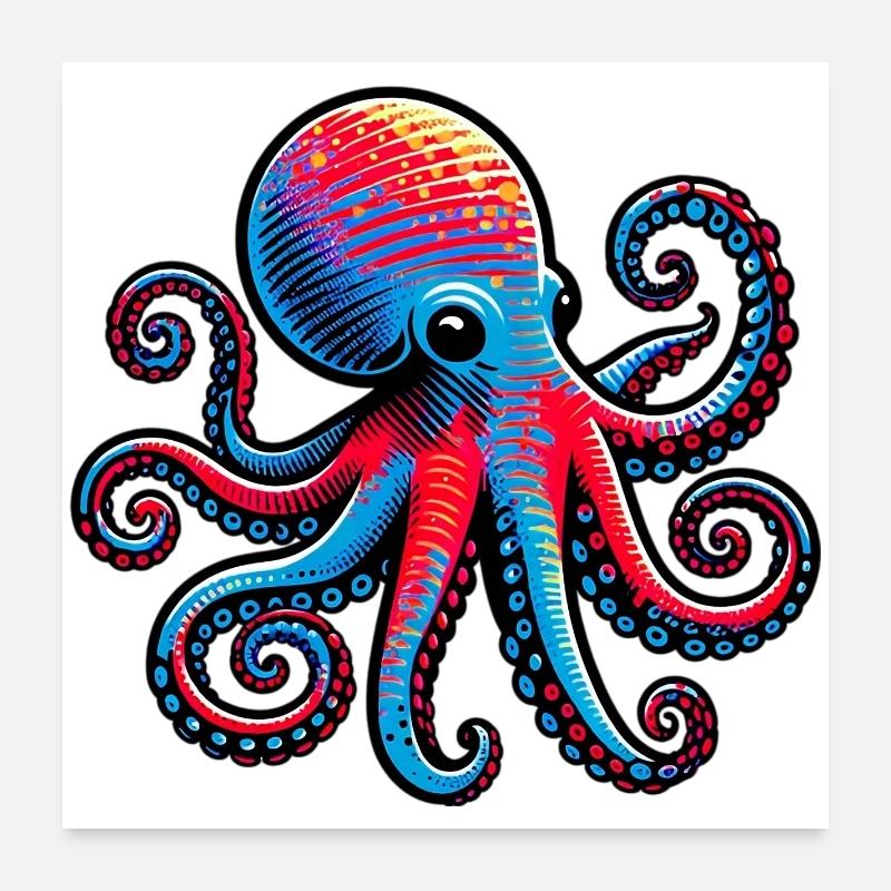 Krake Poster 60x60 cm