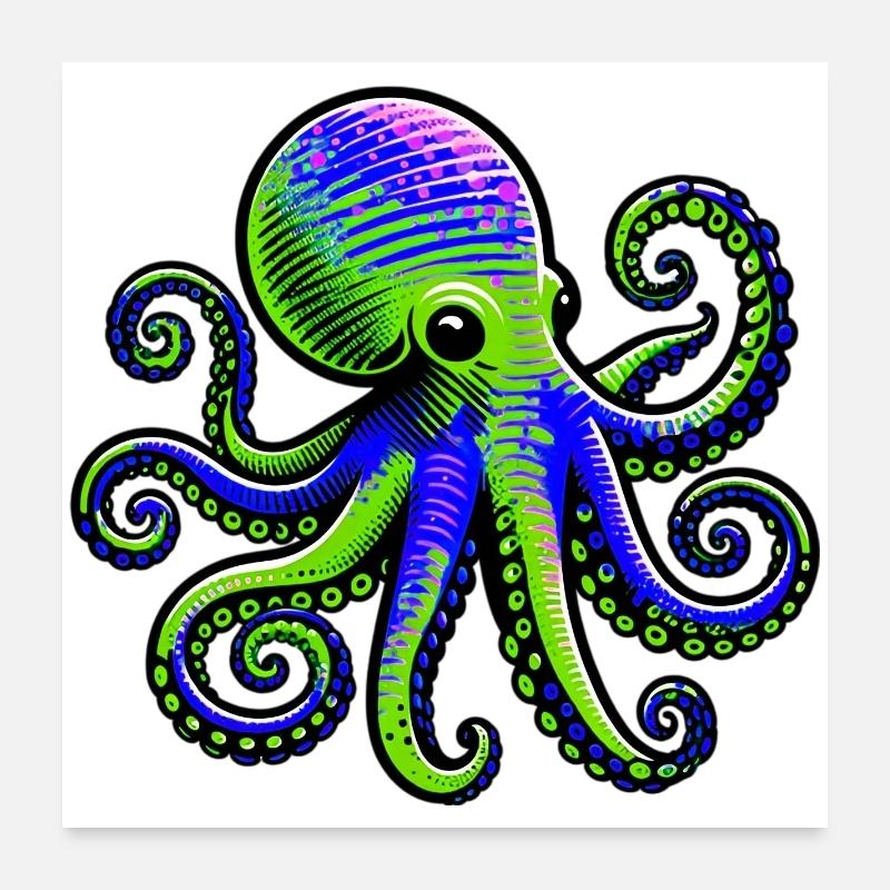 Krake Poster 60x60 cm