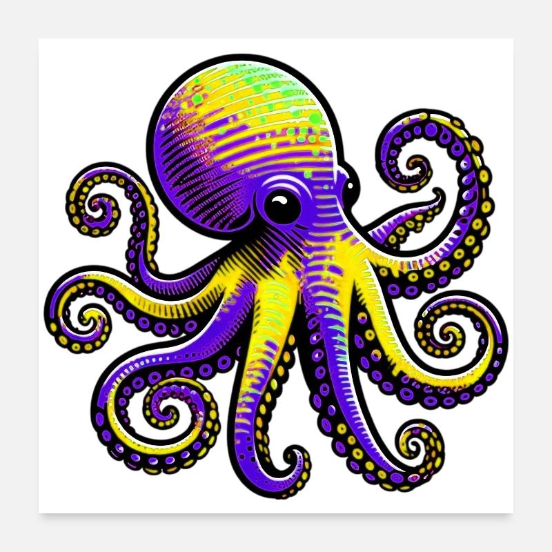 Octopus Poster 24" x 24" (60x60 cm)