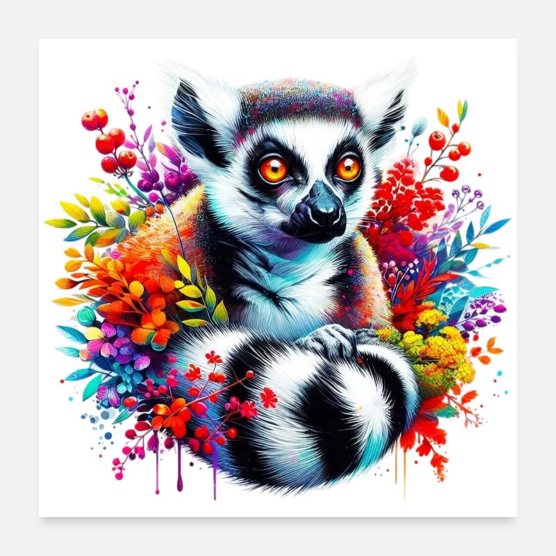 Lemur Poster 24" x 24" (60x60 cm)