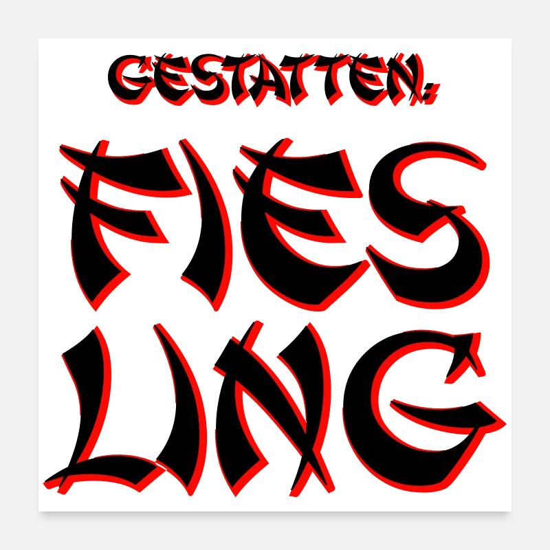 Fies Ling - Poster 60x60 cm - Weiß