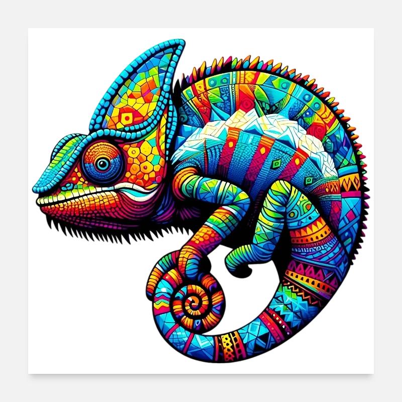 Caméléon Poster 60 x 60 cm