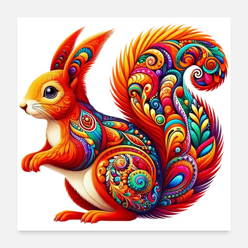 Eichhörnchen Poster 60x60 cm