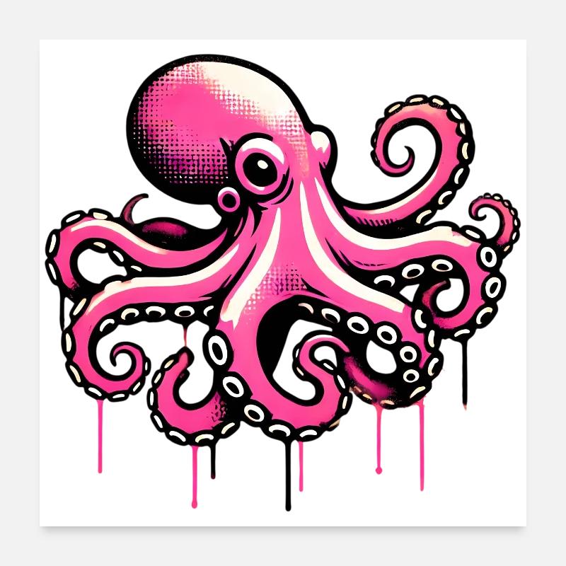 Octopus Poster 24" x 24" (60x60 cm)
